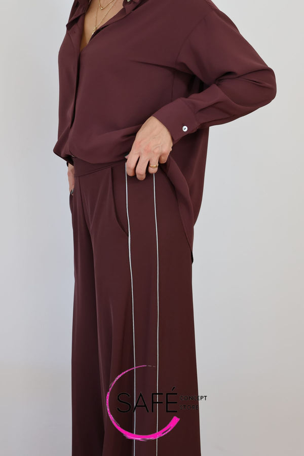 Pantalone ampio bordeaux Peperosa